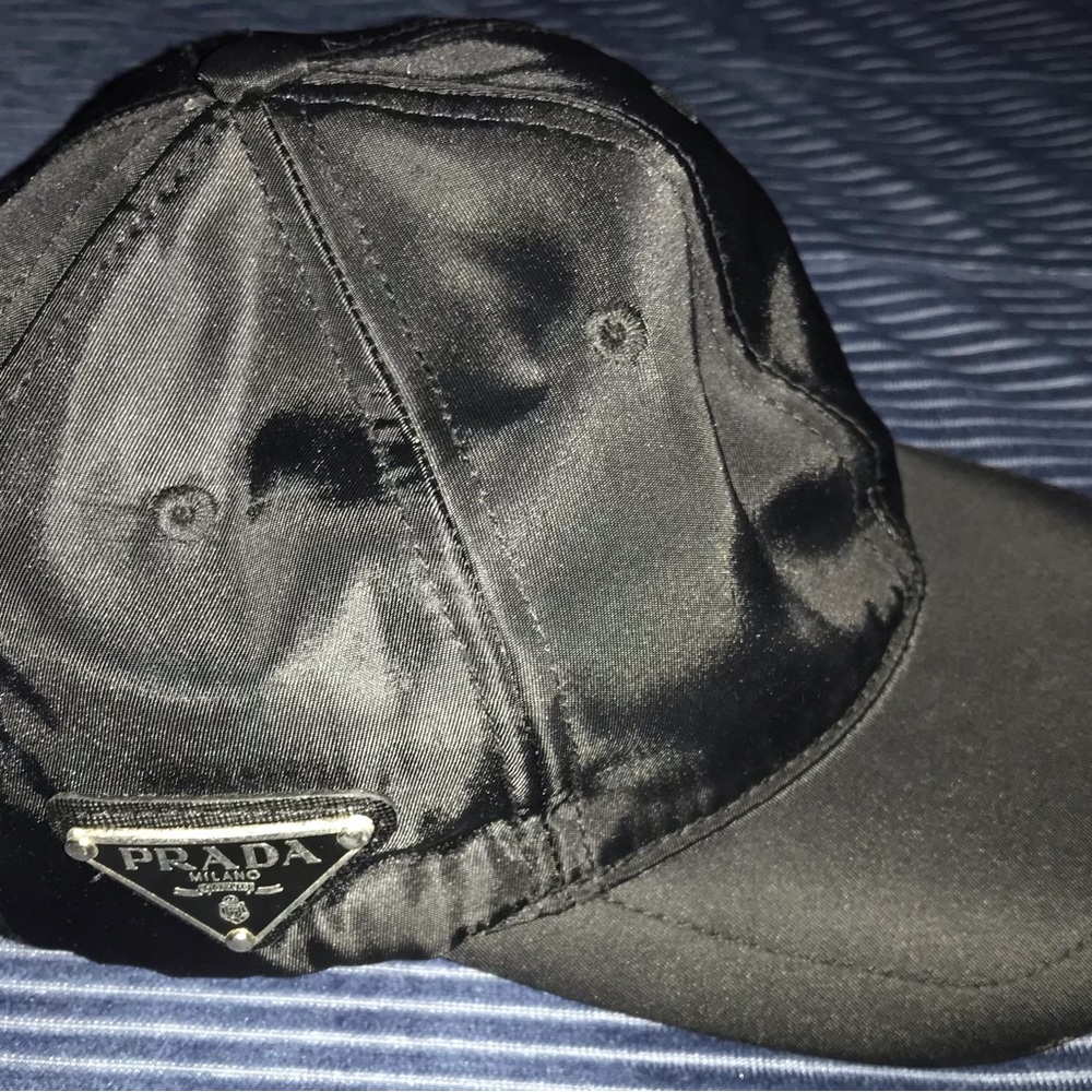 Prada Shiny Black Satin Hat